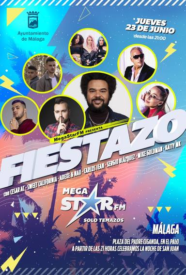 Málaga se prepara para un nuevo Fiestazo MegaStar: vive una noche de San Juan única con los mejores temazos