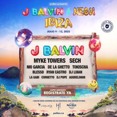 J Balvin abanderará a los máximos exponentes del género urbano en la Neon Ibiza: así será la fiesta del año
